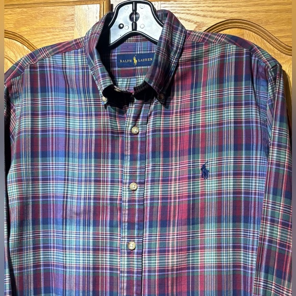 Polo Ralph Lauren Men's Plaid Button Down Dress Shirt Size Medium EUC - Picture 2 of 5